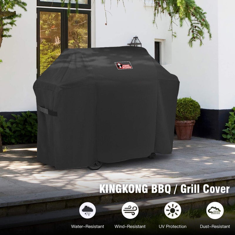 Kingkong 7130 Grill Cover for Weber Genesis II 3 Burner Grill and Genesis 300 Series Grills (Compared to 7130) including Brush, Tongs and Thermometer - Image 5